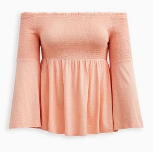 NWT Torrid Smocked Cold Shoulder Top